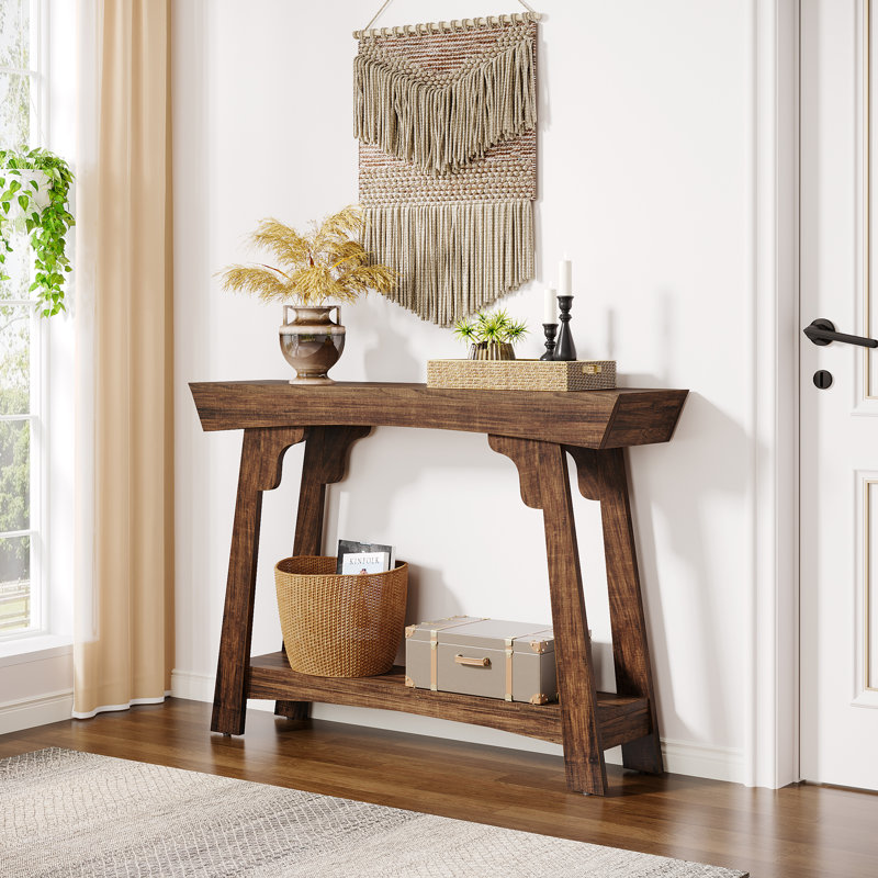 41.3 Inch 2 Tier Console Table With Storage Shelf